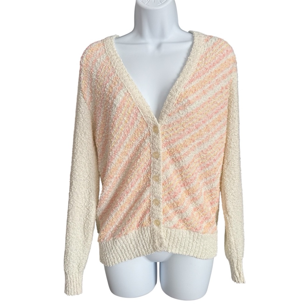 Givenchy Sport Cream and Pink Textured Cardigan Women’s Size M